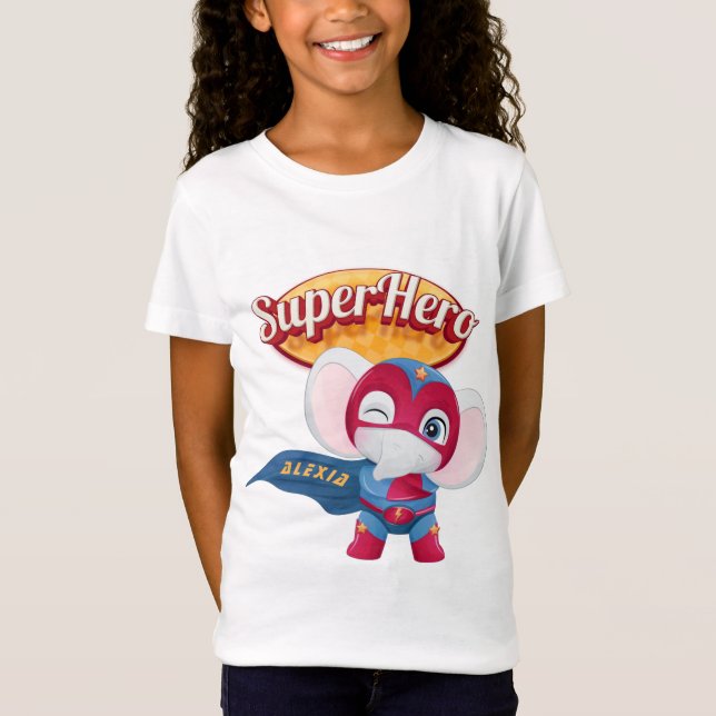 🦸‍♀️Elephant Superhero Custom Name T-Shirt (Front)