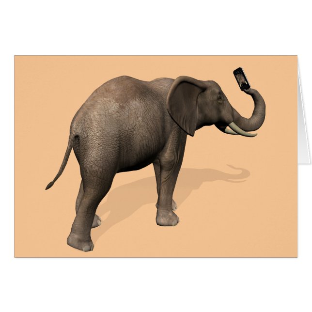 Elephant Taking A Selfie Cards (Front Horizontal)
