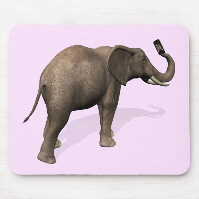 Elephant Taking A Selfie Mouse Pad (Front)