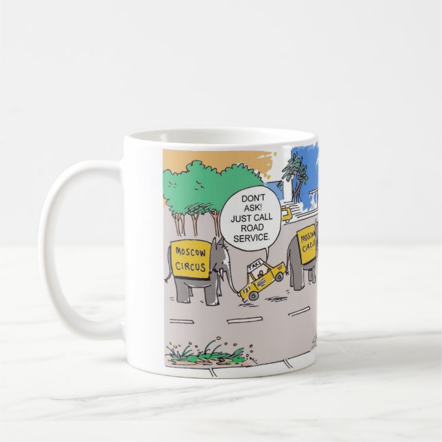 Elephant Taxi Line mug (Left)