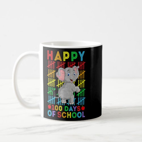 Elephant Teacher Student Happy 100 Days of School  Coffee Mug