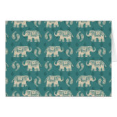 Elephant Teal Caravan Pattern Cards (Front Horizontal)