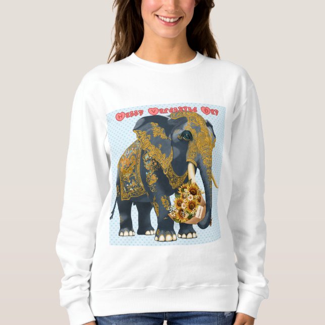 Elephant Thai Pattern Style. Sweatshirt (Front)
