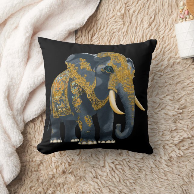 Elephant Thai style  Throw Pillow (Blanket)