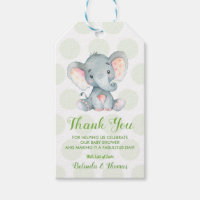 Elephant Thank You Baby Shower Gift tags