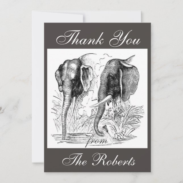 Elephant Thank You Card (Front)