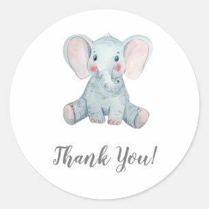 Elephant Thank You Classic Round Sticker