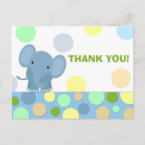Elephant Thank You Postcard