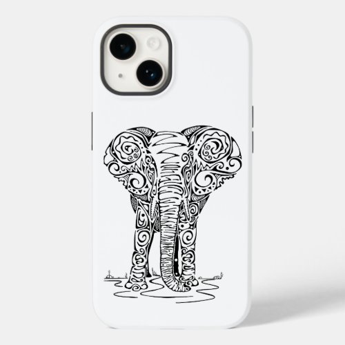 Elephant Thembo Design Black Case_Mate iPhone 14 Case