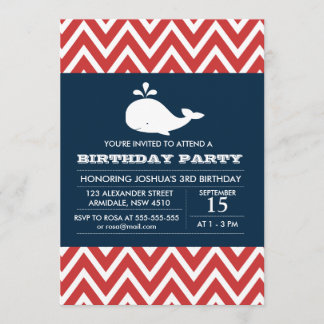 Elephant theme birthday boy party invitation