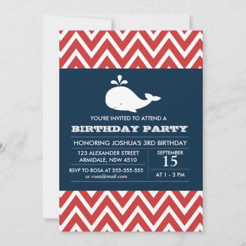 Elephant theme birthday boy party invitation