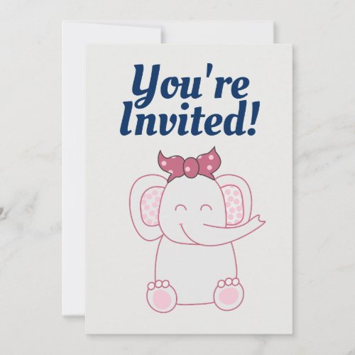 Elephant_Themed Birthday Invitation