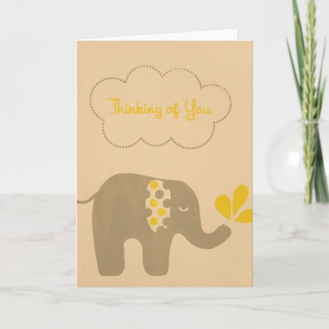 Elephant Thinking of You card (Front)