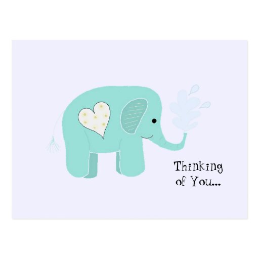 Elephant Thinking of You Postcard | Zazzle