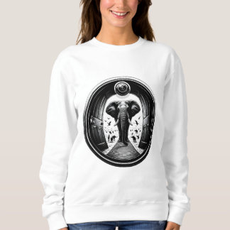 Elephant Through the Peephole Doorway | Fisheye Sweatshirt