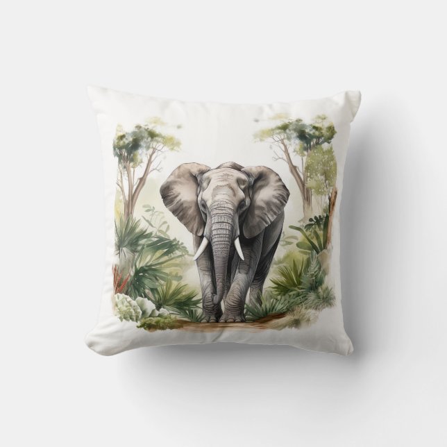 Elephant Throw Pillow (Front)