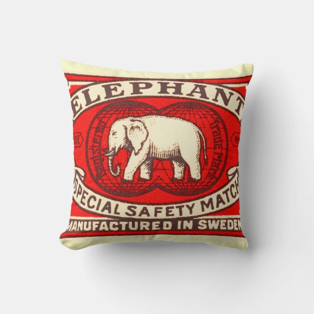 Elephant Throw Pillow (Front)