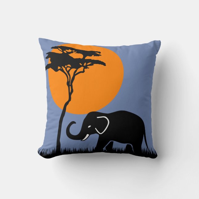 Elephant Throw Pillow (Front)