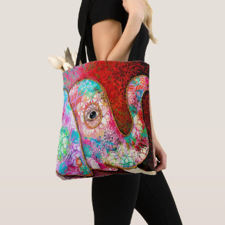 Elephant Tote, Colorful Elephant Tote Bag