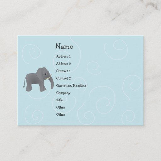 Customizable Elephant Toy Business Card