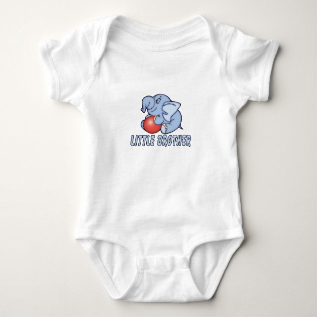 Elephant Toy Little Brother Baby Bodysuit (Front)