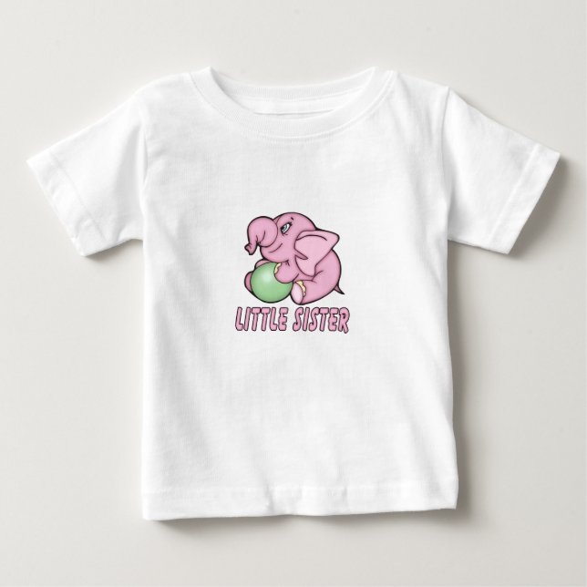 Elephant Toy Little Sister Baby T-Shirt (Front)