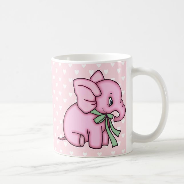 Elephant Toy Pink Coffee Mug (Right)