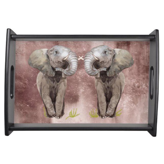 Elephant Tray In Watercolors (Front)