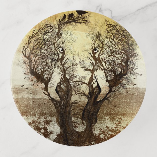 Elephant Tree Abstract Trinket Tray (Front)