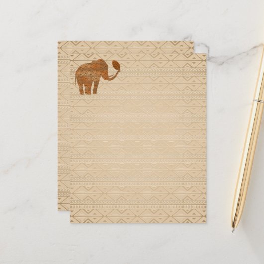 Elephant Tribal Art Design (Front/Back In Situ)