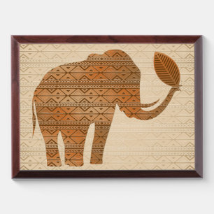 Elephant Tribal Art Design Award Plaque