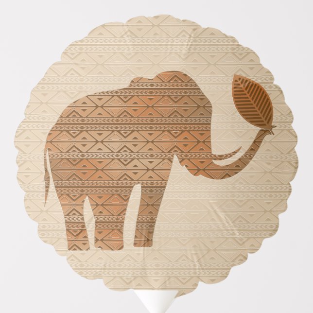 Elephant Tribal Art Design Balloon (Front)
