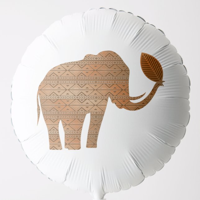Elephant Tribal Art Design Balloon (Front)