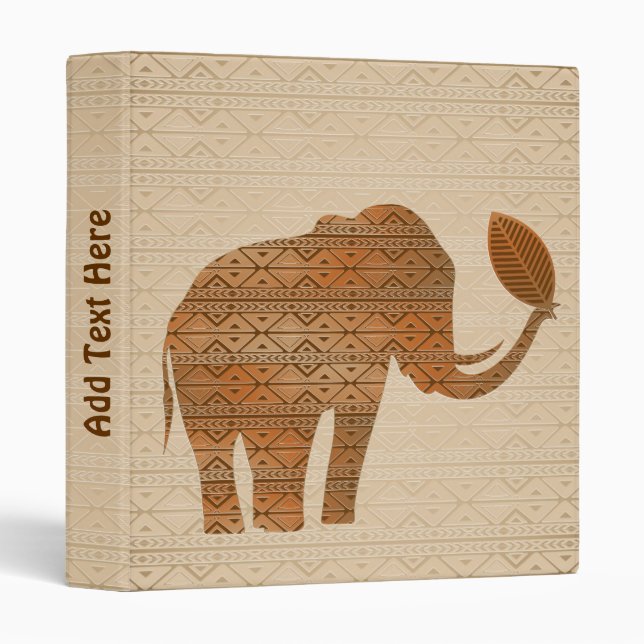 Elephant Tribal Art Design Binder (Front/Spine)