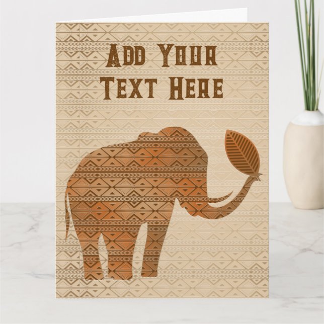 Elephant Tribal Art Design Card (Front)