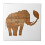 Elephant Tribal Art Design Ceramic Tile<br><div class="desc">African Elephant Shape Tribal African Decorative Art Design,  originally made on Vector Technique and then reworked on Digital Art Technique Copyright BluedarkArt TheCHameleonArt.</div>