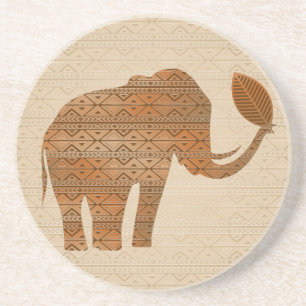 Elephant Tribal Art Design Coaster