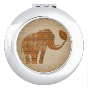 Elephant Tribal Art Design Compact Mirror