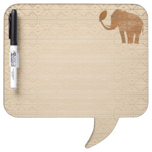 Elephant Tribal Art Design Dry Erase Board