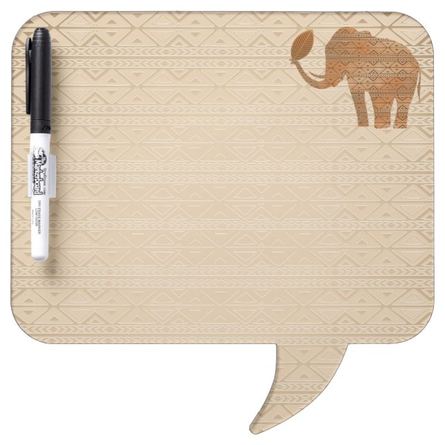 Elephant Tribal Art Design Dry Erase Board (Front)