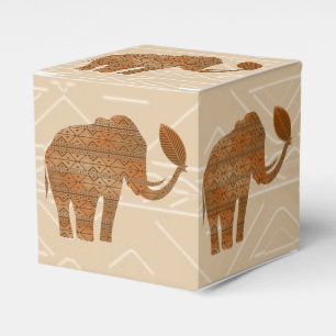 Elephant Tribal Art Design Favor Boxes