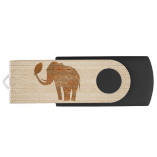 Elephant Tribal Art Design Flash Drive
