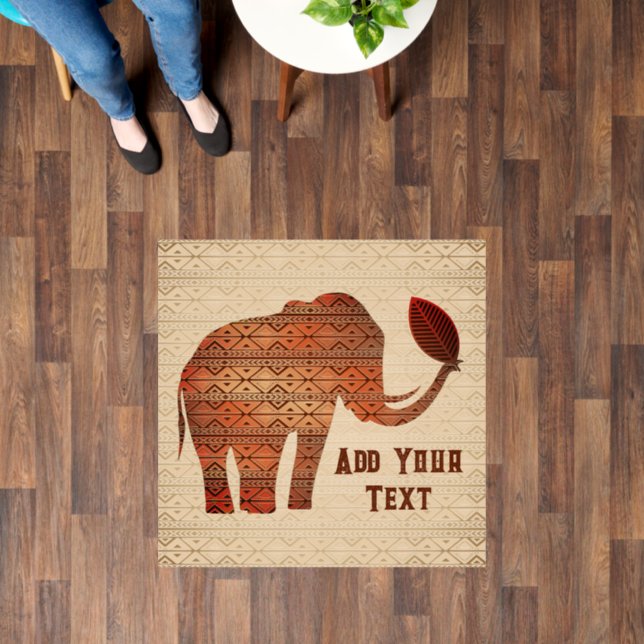 Elephant Tribal Art Design Floor Decals (Floor)