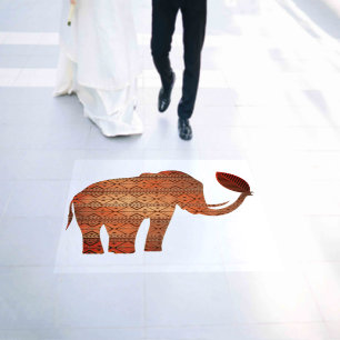 Elephant Tribal Art Design Floor Decals