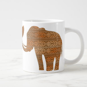 Elephant Tribal Art Design Giant Coffee Mug