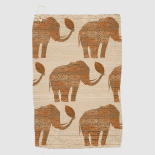 Elephant Tribal Art Design Golf Towel
