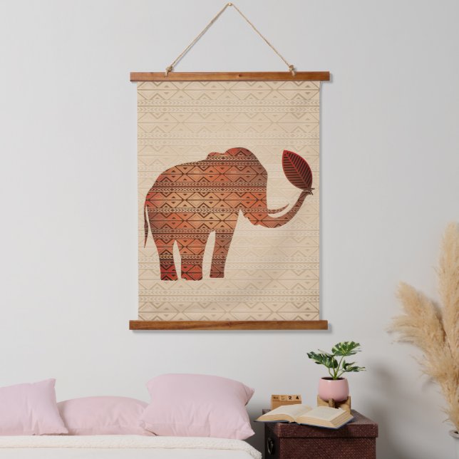 Elephant Tribal Art Design Hanging Tapestry (Bedroom)