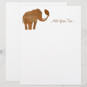 Elephant Tribal Art Design Letterhead (Front/Back)