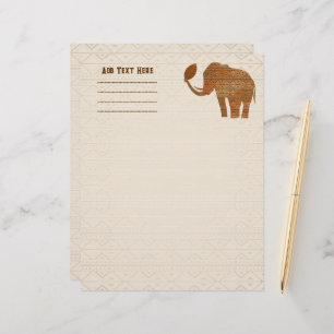 Elephant Tribal Art Design Letterhead