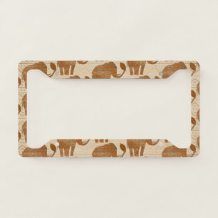 Elephant Tribal Art Design License Plate Frame